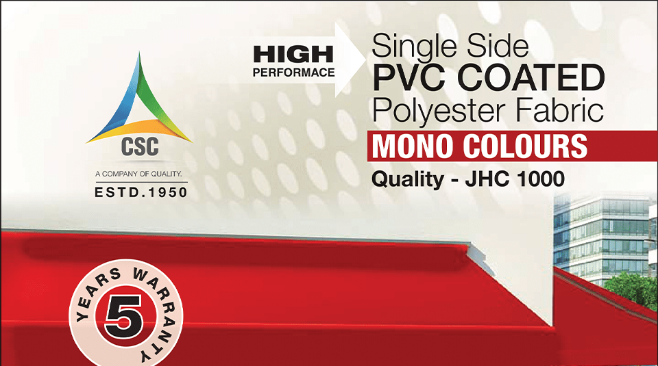 download e-brochure single side pvc coated fabric polyster mono colours JHC 1000