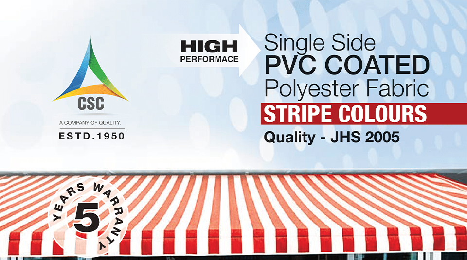 download e-brochure single side pvc coated fabric polyster stripe colours JHS 2005
